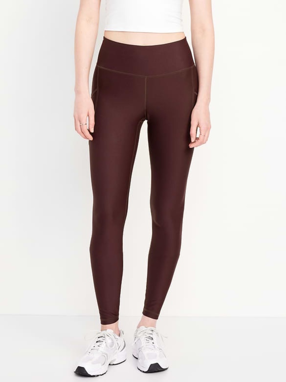 Old Navy High-Rise PowerSoft Brown Pocket Leggings